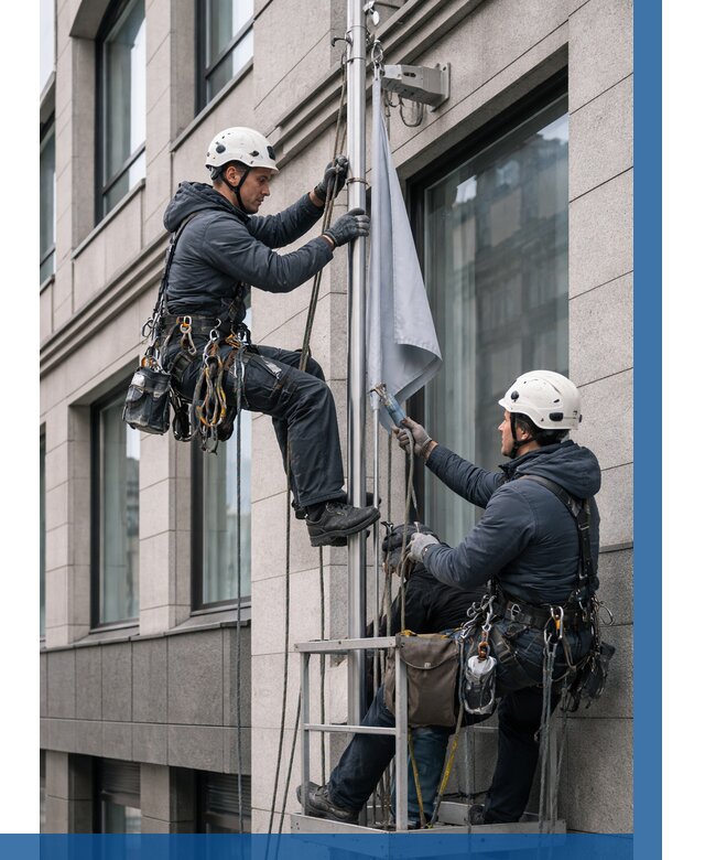 Установка флагов на фасаде в Абакане от 4597 р. | ВЫСОТНИК-Бкн