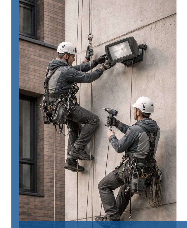 Профессиональный монтаж фасадных прожекторов в Абакане под ключ