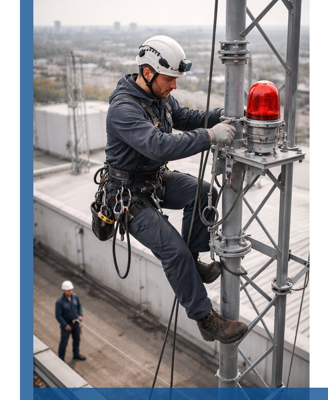 Монтаж заградительных огней и обслуживание объектов в Абакане