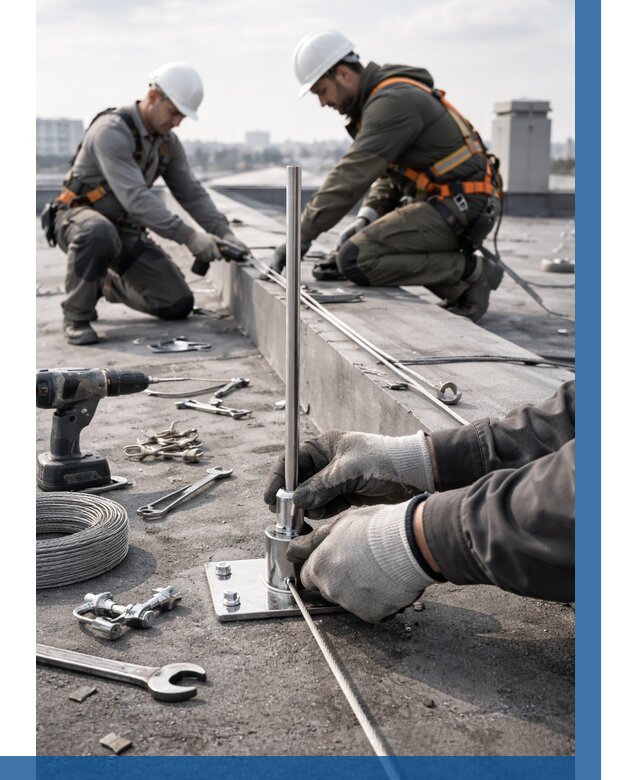 Монтаж молниезащиты на кровле в Абакане цена от 25538 р. | ВЫСОТНИК-Бкн