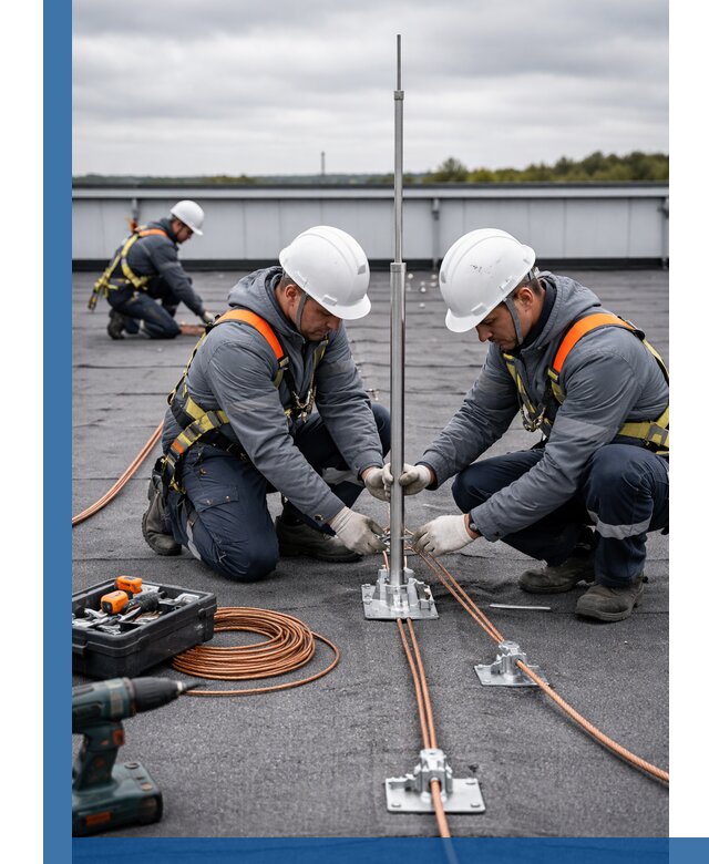 Монтаж молниезащиты на кровле в Абакане под ключ с гарантией