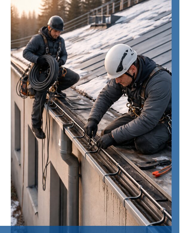 Монтаж греющего кабеля на кровле в Абакане от 460 р. | ВЫСОТНИК-Бкн