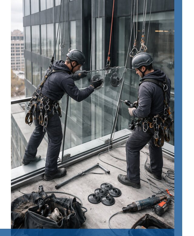 Монтаж стеклянных ограждений в Абакане от 2554 р. | ВЫСОТНИК-Бкн