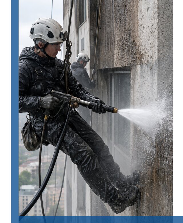 Гидроструйная очистка фасадов и конструкций в Абакане