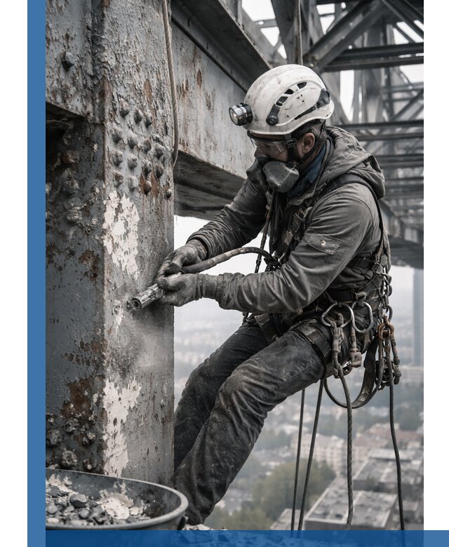 Удаление старой краски с металлических конструкций в Абакане