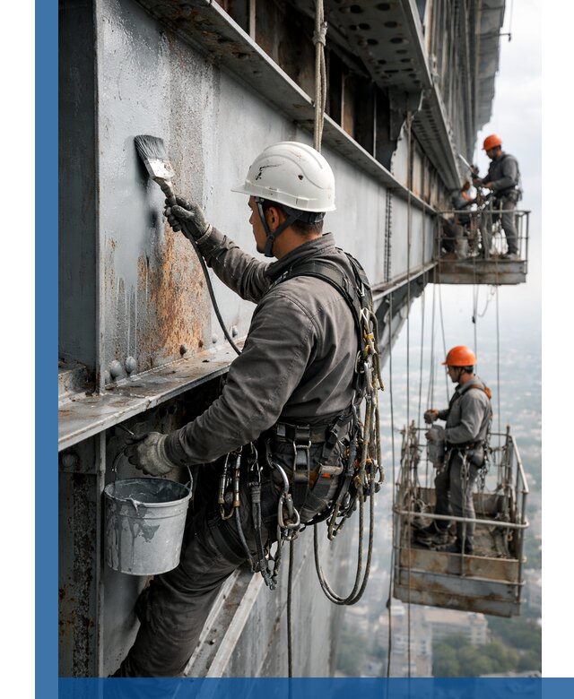 Покраска металлоконструкций на высоте в Абакане профессионально