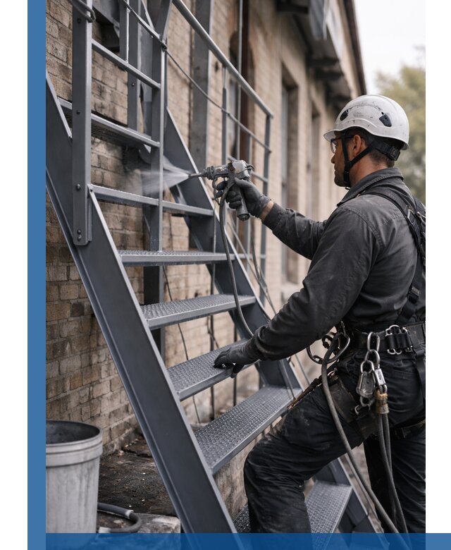 Покраска и антикоррозионная защита пожарных лестниц в Абакане