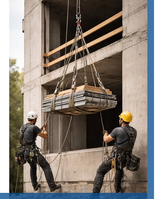 Подъем материала на этаж веревками в Абакане от 1532 р. | ВЫСОТНИК-Бкн