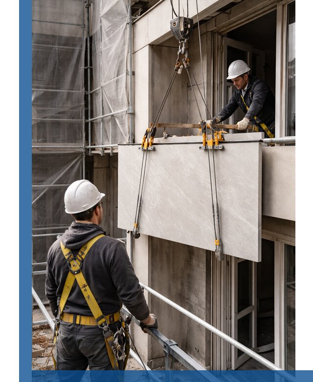 Подъем керамогранита на этаж в Абакане грузчиками и техникой