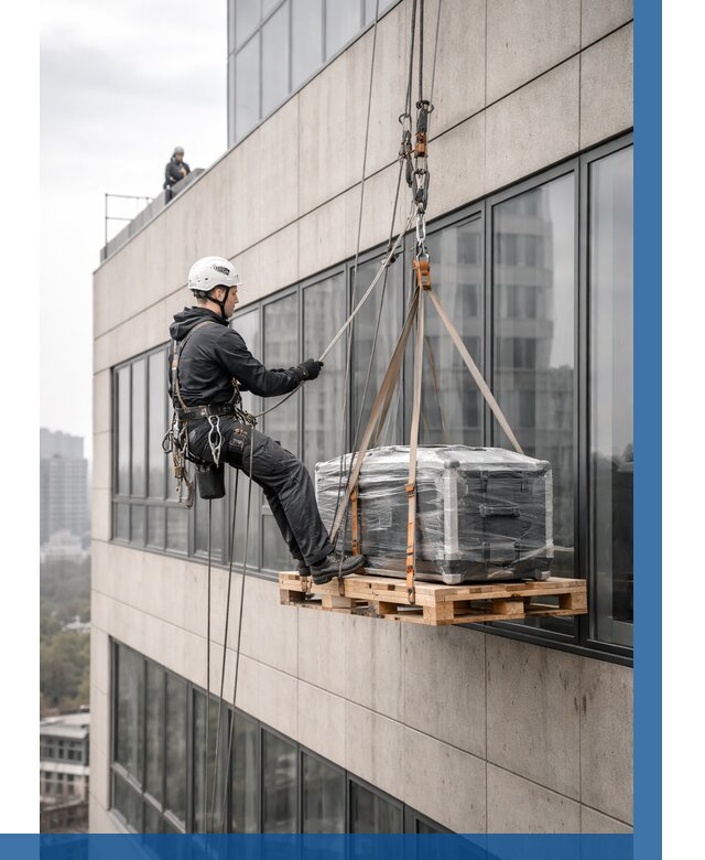 Спуск груза по фасаду в Абакане от 3575 р. | ВЫСОТНИК-Бкн