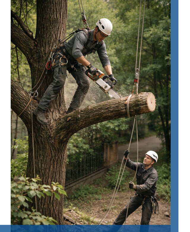 Спил деревьев альпинистами в Абакане от 8172 р. | ВЫСОТНИК-Бкн