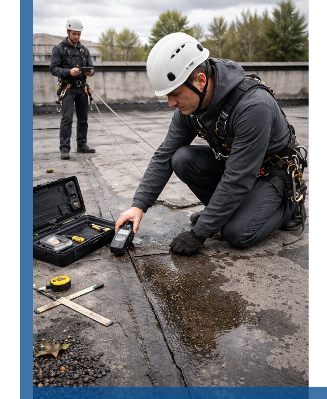 Обследование кровли на протечки и выявление дефектов в Абакане