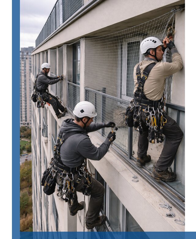 Профессиональный монтаж защитной сетки от птиц в Абакане